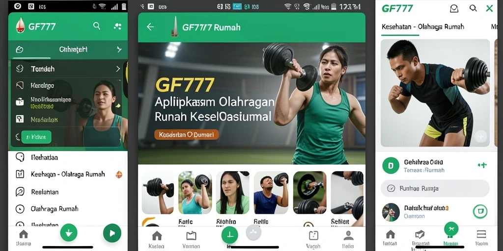 Antarmuka pengguna GF777 yang intuitif dan menarik untuk olahraga rumah.