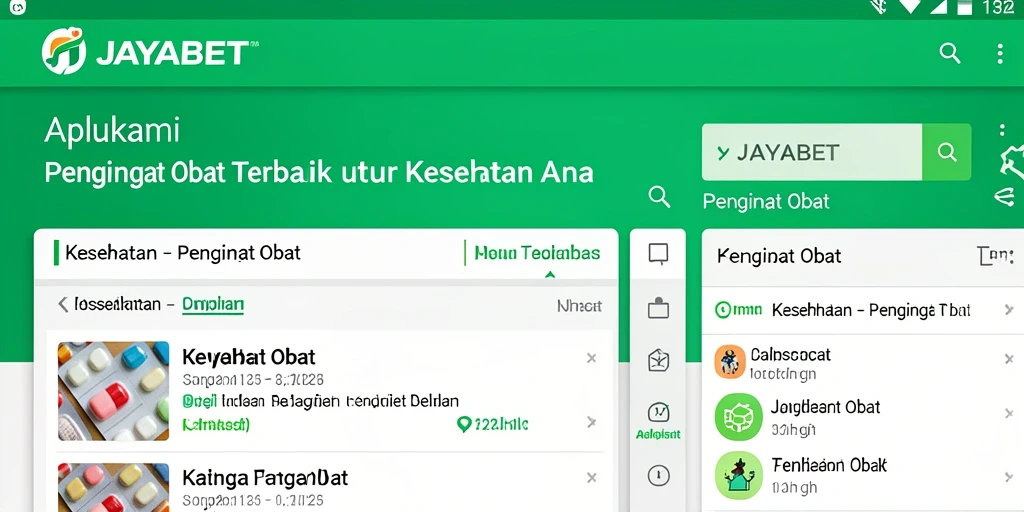 Tampilan antarmuka JAYABET yang memudahkan pengingat obat.