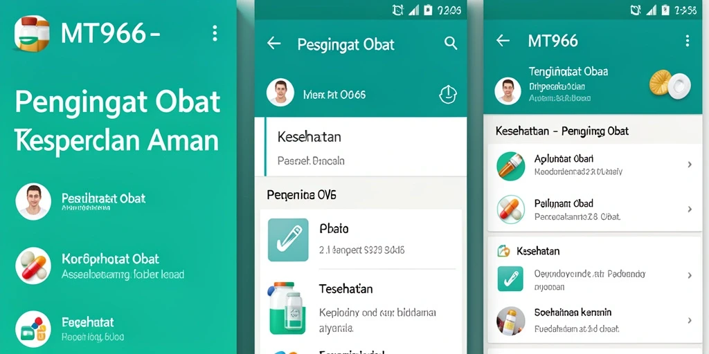 Tampilan antarmuka aplikasi MT966 yang memudahkan pengingat obat.