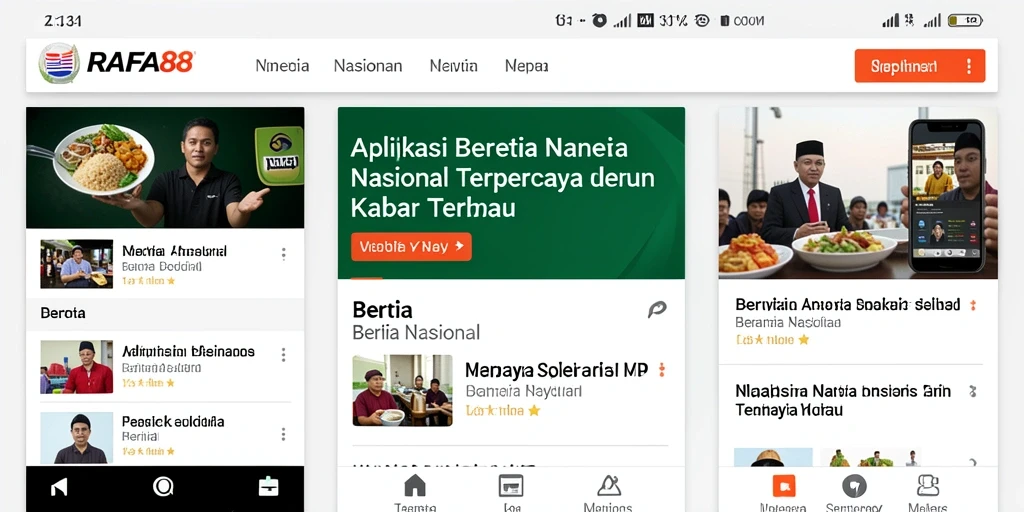 Antarmuka aplikasi RAFA88 menampilkan berita terkini yang mudah diakses.