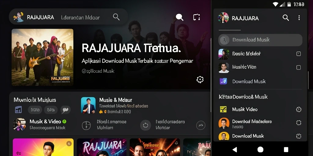 Antarmuka RAJAJUARA yang sederhana dan mudah digunakan untuk Download Musik.
