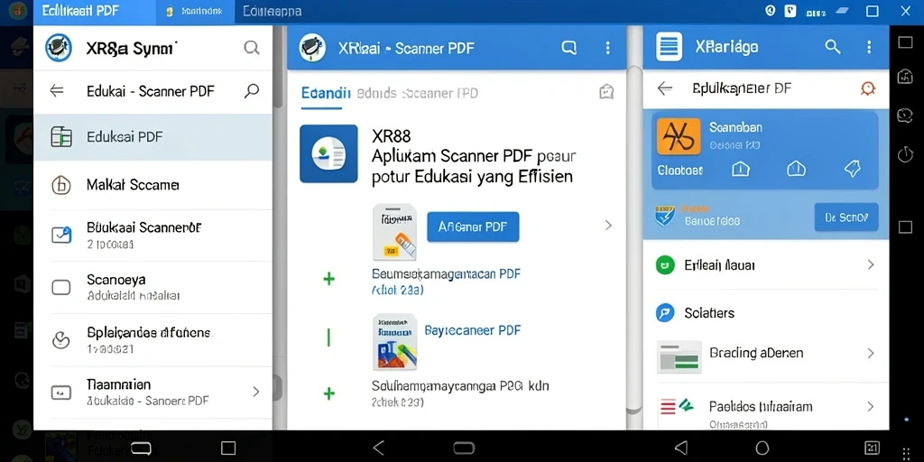 Tampilan antarmuka aplikasi XR88 saat melakukan pemindaian dokumen PDF.